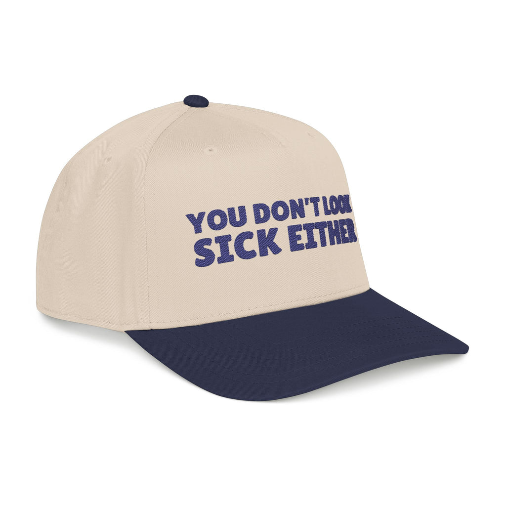 Navy Embroidered Trucker Hat, Chronic Illness Humor, You Don't Look Sick, Navy cap, Invisible Illness