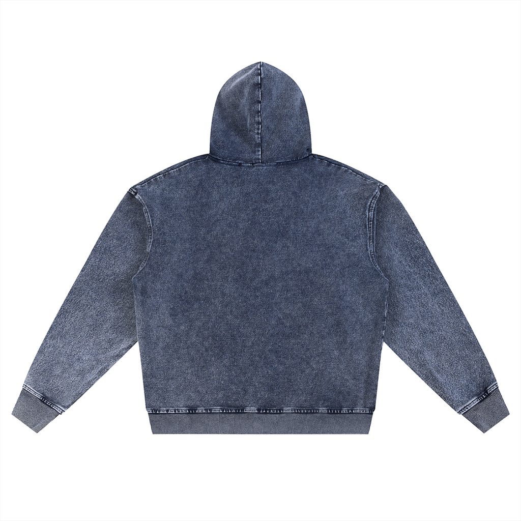 Calling in Sick Snow Wash Oversized Zip-Up Hoodie